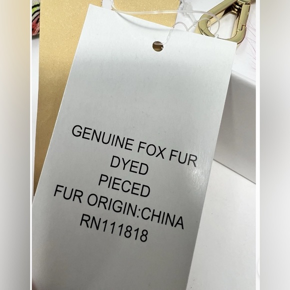 MICHAEL KORS Pom Pom Key Ring Pink Fox Fur Bag Charm In Raspberry Hot Pink - Picture 6 of 6